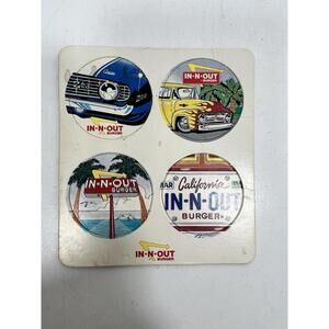In-N-Out Collectible Milk Pogs Caps Vintage Set Of Four, 1995
